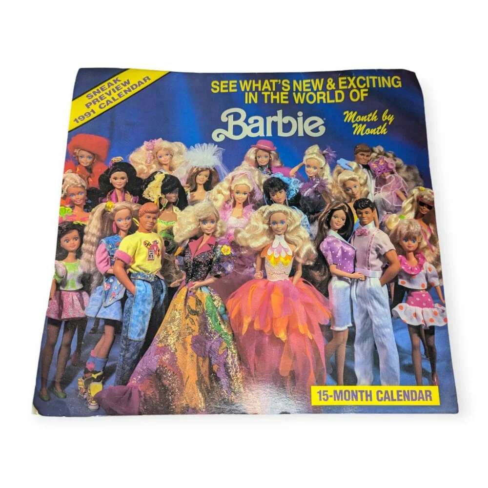 Vintage 1991 Calendar Exciting World of Barbie-Sneak Preview See What's New